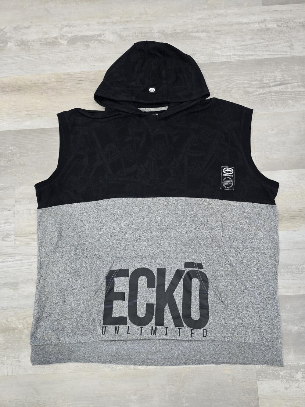 VTG Ecko Unltd Men's 4XL Sleeveless Hoodie Graffiti Spray Can Print Y2K Hip Hop